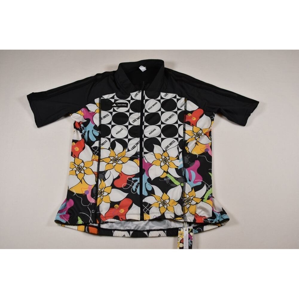 adidas Rich Mnisi Pride Cycling Jersey Womens 1X Black Floral Aeroready
